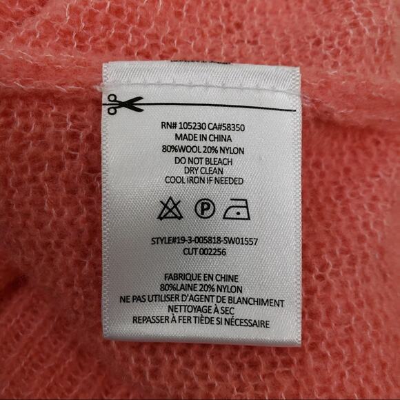 Joie Namio Wool Blend Sweater Rose (Coral) Women's Size Medium NEW - Picture 12 of 14